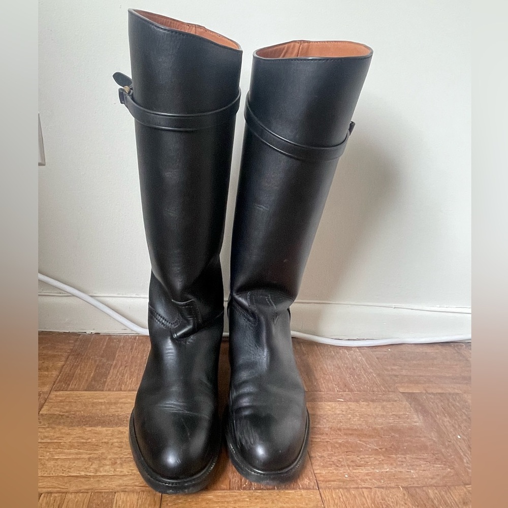 Polo Ralph Lauren Calfskin Tall Riding Boots, Black Leather, Size 8.5 - Picture 6 of 10